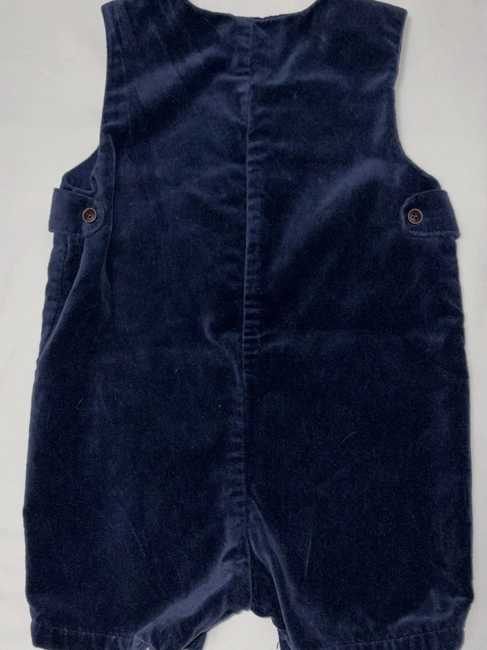 Janie and Jack navy velvet Jon Jon sz 3-6 months EUC